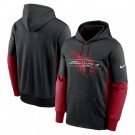 Men's Arizona Cardinals Black Color Block Fleece Performance Pullover Hoodie