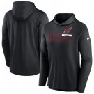 Men's Arizona Cardinals Black Lightweight Performance Hooded Long Sleeve T Shirt