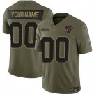 Men's Arizona Cardinals Custom Limited Green 2025 Salute To Service Jersey