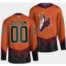 Men's Arizona Coyotes Customized Burnt Orange 2022 Reverse Retro Authentic Jersey