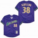 Men's Arizona Diamondbacks #38 Curt Schilling Purple Throwback Jersey