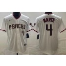 Men's Arizona Diamondbacks #4 Ketel Marte White Cool Base Jersey