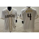 Men's Arizona Diamondbacks #4 Ketel Marte White Gold Cool Base Jersey