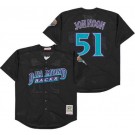Men's Arizona Diamondbacks #51 Randy Johnson Black Mesh Throwback Jersey