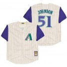Men's Arizona Diamondbacks #51 Randy Johnson Cream Cooperstown Throwback Cool Base Jersey