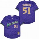 Men's Arizona Diamondbacks #51 Randy Johnson Purple Throwback Jersey