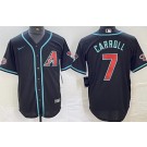 Men's Arizona Diamondbacks #7 Corbin Carroll Black 2024 Cool Base Jersey