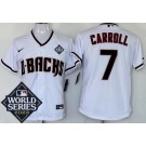 Men's Arizona Diamondbacks #7 Corbin Carroll White 2023 World Series Cool Base Jersey