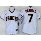 Men's Arizona Diamondbacks #7 Corbin Carroll White Cool Base Jersey