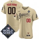 Men's Arizona Diamondbacks Customized Cream City 2023 World Series Authentic Jersey