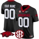 Men's Arkansas Razorbacks Custom Limited Black FUSE College Football Jersey