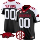 Men's Arkansas Razorbacks Custom Limited Black Fashion FUSE College Football Jersey