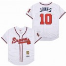 Men's Atlanta Braves #10 Chipper Jones White 1995 Throwback Jersey