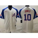 Men's Atlanta Braves #10 Chipper Jones White 2013 City Cool base Jersey