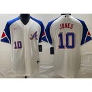 Men's Atlanta Braves #10 Chipper Jones White 2013 City Player Number Cool base Jersey