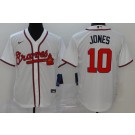 Men's Atlanta Braves #10 Chipper Jones White 2020 Cool Base Jersey