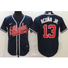 Men's Atlanta Braves #13 Ronald Acuna Jr Navy 2020 Cool Base Jersey