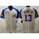 Men's Atlanta Braves #13 Ronald Acuna Jr White 2013 City Cool base Jersey