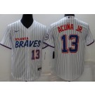 Men's Atlanta Braves #13 Ronald Acuna Jr White City Cool Base Jersey