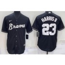 Men's Atlanta Braves #23 Michael Harris II Black Cool Base Jersey
