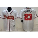 Men's Atlanta Braves #23 Michael Harris II White 2022 Gold Program Cool Base Jersey