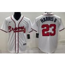 Men's Atlanta Braves #23 Michael Harris II White Cool Base Jersey