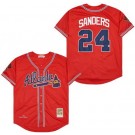 Men's Atlanta Braves #24 Deion Sanders Red 1992 Throwback Jersey