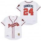 Men's Atlanta Braves #24 Deion Sanders White 1992 Throwback Jersey