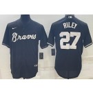 Men's Atlanta Braves #27 Austin Riley Black Cool Base Jersey
