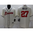 Men's Atlanta Braves #27 Austin Riley Cream Cool Base Jersey