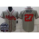 Men's Atlanta Braves #27 Austin Riley Gray 2021 World Series Cool Base Jersey