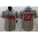 Men's Atlanta Braves #27 Austin Riley Gray Cool Base Jersey