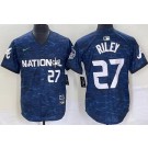 Men's Atlanta Braves #27 Austin Riley Navy 2023 All Star Cool Base Jersey