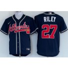 Men's Atlanta Braves #27 Austin Riley Navy Cool Base Jersey