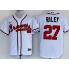 Men's Atlanta Braves #27 Austin Riley White Cool Base Jersey
