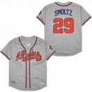 Men's Atlanta Braves #29 John Smoltz Gray 1995 Throwback Jersey