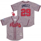 Men's Atlanta Braves #29 John Smoltz Gray 1999 Throwback Jersey