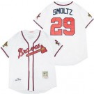 Men's Atlanta Braves #29 John Smoltz White 1995 Throwback Jersey