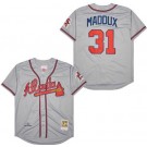 Men's Atlanta Braves #31 Greg Maddux Gray 1995 Throwback Jersey