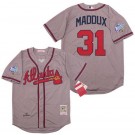 Men's Atlanta Braves #31 Greg Maddux Gray 1999 Throwback Jersey