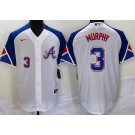 Men's Atlanta Braves #3 Dale Murphy White 2013 City Player Number Cool base Jersey