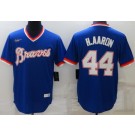 Men's Atlanta Braves #44 Hank Aaron Blue Cooperstown Collection Jersey