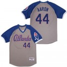 Men's Atlanta Braves #44 Hank Aaron Gray Blue 1979 Turn Back The Clock Jersey