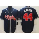 Men's Atlanta Braves #44 Hank Aaron Navy Cool Base Jersey