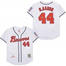 Men's Atlanta Braves #44 Hank Aaron White 1963 Throwback Jersey