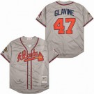 Men's Atlanta Braves #47 Tom Glavine Gray 1995 Throwback Jersey