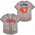 Men's Atlanta Braves #47 Tom Glavine Gray 1999 Throwback Jersey