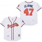 Men's Atlanta Braves #47 Tom Glavine White 1995 Throwback Jersey