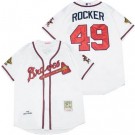 Men's Atlanta Braves #49 John Rocker White 1995 Throwback Jersey