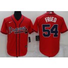 Men's Atlanta Braves #54 Max Fried Red Cool Base Jersey